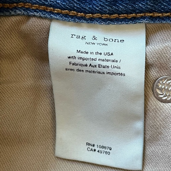 Rag & Bone Dre Low Rise Denim Shorts Bishop Women’s Sz 28 Cut-Offs Inseam 3.5” - Picture 7 of 8